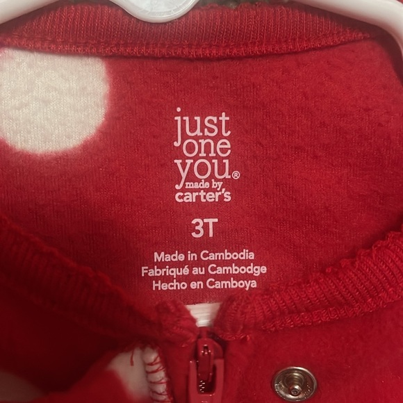 Carters Christmas Reindeer Footie Pajamas - 3T - Picture 3 of 3